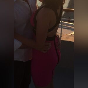 Fuchsia and Black Dress